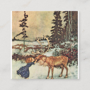 Gerda och Renare - Edmund Dulac Fyrkantigt Visitkort