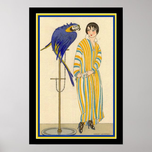 Gerda Wegener - 1914 Art Deco Mode Ad-13x19 Poster (Framsidan)