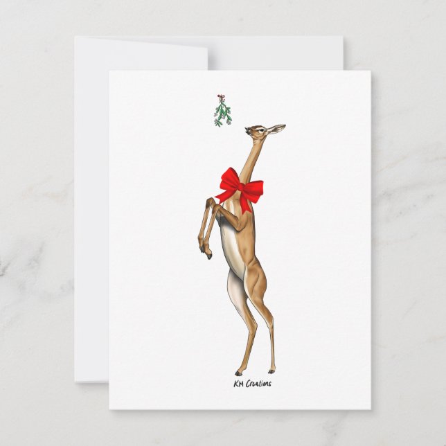 Gerenuk - helgdag-kort julkort (Framsida)