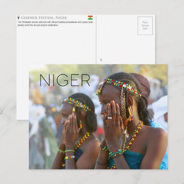 Gerewol-festival, Niger Resepostkort Vykort (Fram/baksida)
