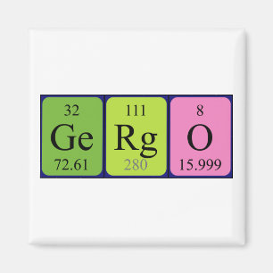 Gergö Periodisk bord namn magnet