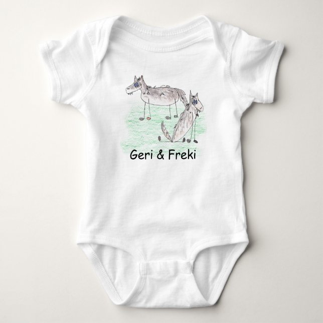 Geri & Freki babyBodysuit T-shirt (Framsida)
