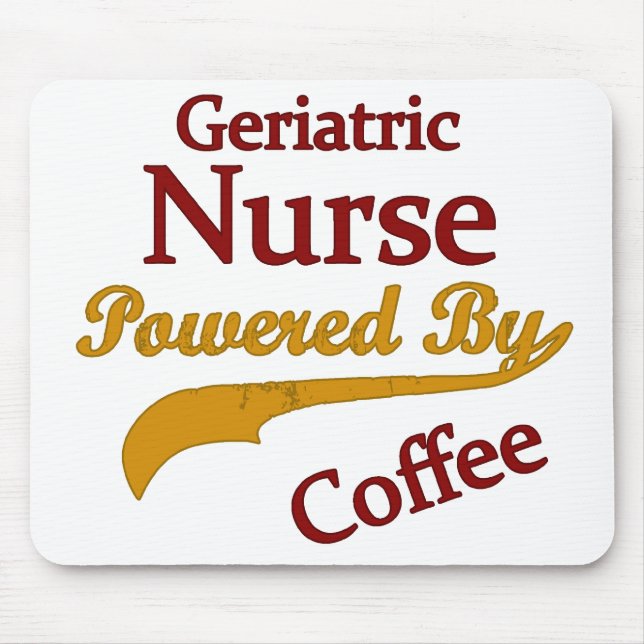 Geriatric sjuksköterska som drivas av kaffe musmatta (Framsidan)