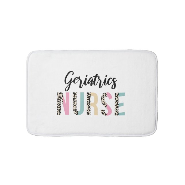 Geriatrics Nurse Cute Leopard Design - Lustigt gif Badrumsmatta (Framsidan)
