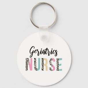 Geriatrics Nurse Cute Leopard Design - Lustigt gif Nyckelring
