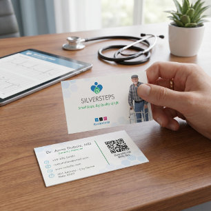 Geriatrisk återhämtning Vit Blå Visitkort