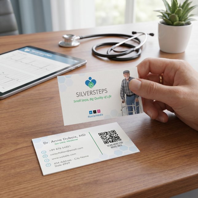 Geriatrisk återhämtning | Vit Blå Visitkort (Skapare uppladdad)