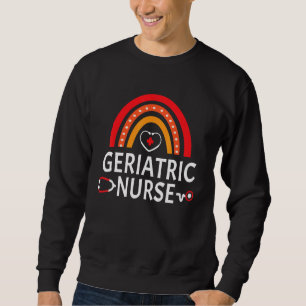 Geridiatriskt sjuksköterska Regnbåge Stethoscope H Lång Ärmad Tröja