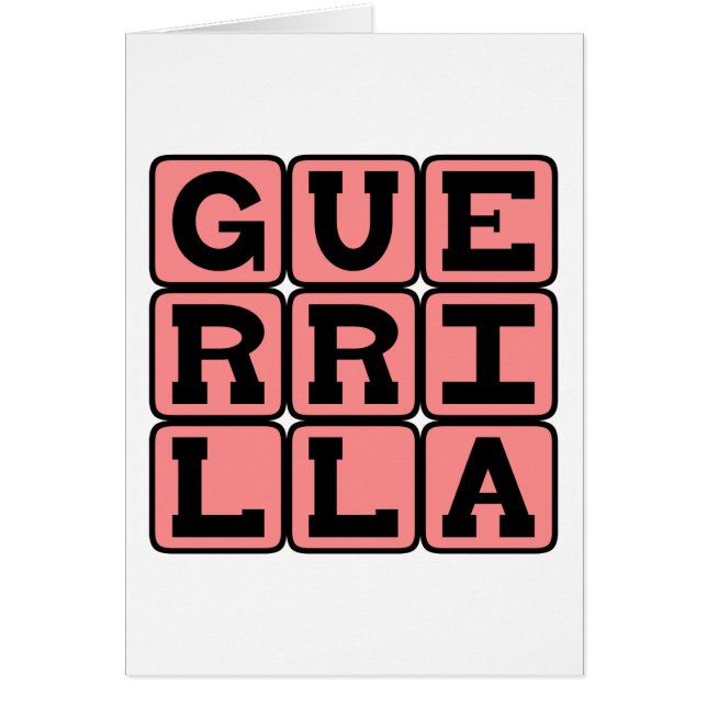 Gerilla, Krigföringssätt Hälsningskort (Framsidan)