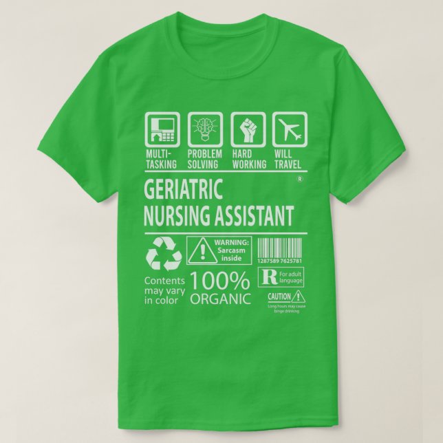 Gerionic Nursing Assistant MultiTasks-Auktoriserad T Shirt (Design framsida)