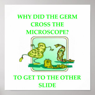 GERM BIOLOGY FORSKNING JOKE POSTER