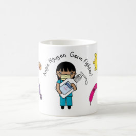 Germ Fighter Cute Long Black Hair Personlig Kaffemugg