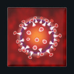 Germ Science Biology Anpassningsbar Red Magnet<br><div class="desc">Biologi Mikroskopiska bakterier med röd bakgrund. Du kan välja en egen form.</div>