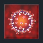 Germ Science Biology Anpassningsbar Red Magnet<br><div class="desc">Biologi Mikroskopiska bakterier med röd bakgrund. Du kan välja en egen form.</div>