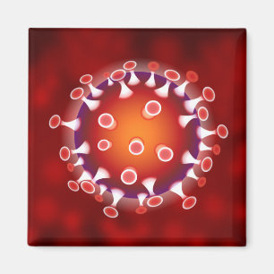 Germ Science Biology Anpassningsbar Red Magnet