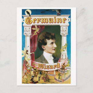 Germaine The Wizard ~ Magician Vintage Magic Act Vykort