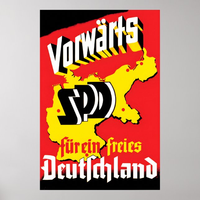 German 1949 Election Poster Forward SPD - For a (Framsidan)