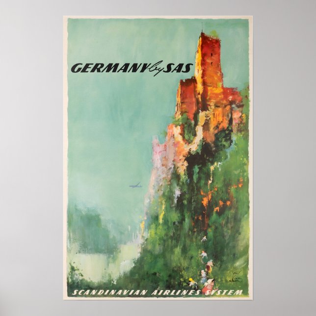 German Art Germany Travel Poster SAS Print  (Framsidan)