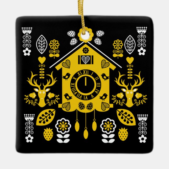 German Bauernmalerei Folk Art Julgransprydnad Keramik (Framsida)