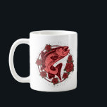 German Brown Trout Vintage Floral Art Kaffemugg<br><div class="desc">Stand out on your next river adventure with this unique German brown trout design, beautifully framed by a vintage-inspired ring of red roses. Whether you are a dedicated fly fisher or searching for a striking, tattoo-style gift for the passionate angler in your life, this artwork captures the wild and beautiful...</div>