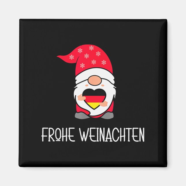 German Christmas Gnome Frohe Weinachten  Magnet (Framsidan)