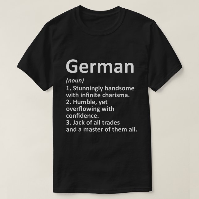 GERMAN Definition Personlig Namn Funny Birthday T Shirt (Design framsida)