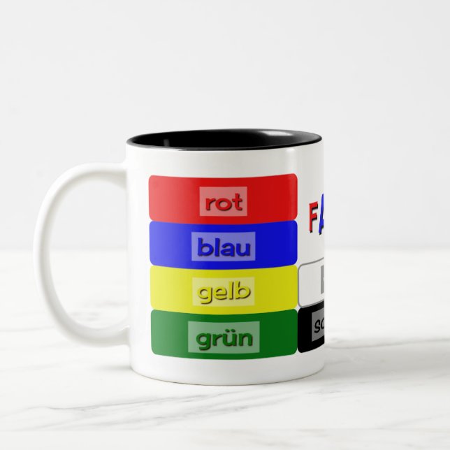 german färg inlärningsordförråd Två-Tonad mugg (Vänster)