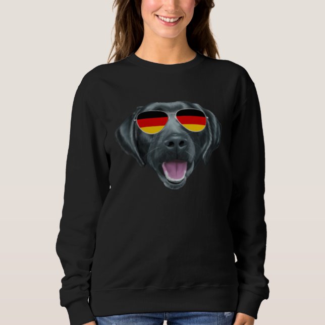 German Flag Black Labrador Retriever Dog Germany P T Shirt (Framsida)