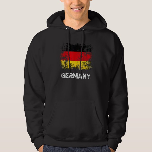 German Flag Deutschland Patriotic Germany Flag Hoodie (Framsida)