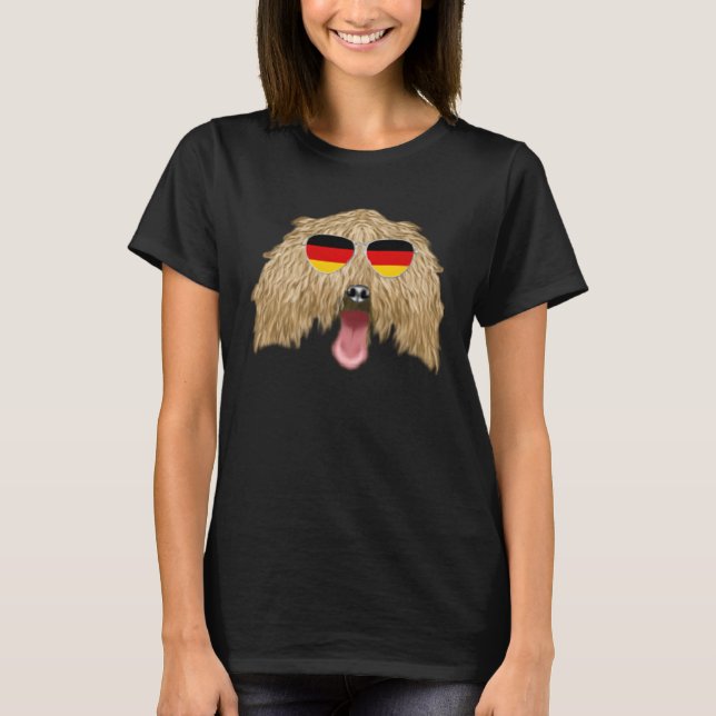 German Flag Komondorok Dog Germany Pocket T Shirt (Framsida)