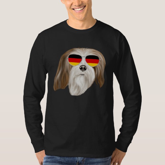 German Flag Lhasa Apsos Dog Germany Pocket T Shirt (Framsida)