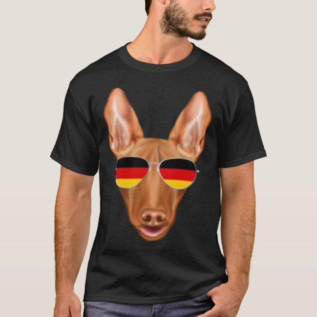 German Flag Pharaoh Hound Dog Germany Pocket T Shirt (Framsida)
