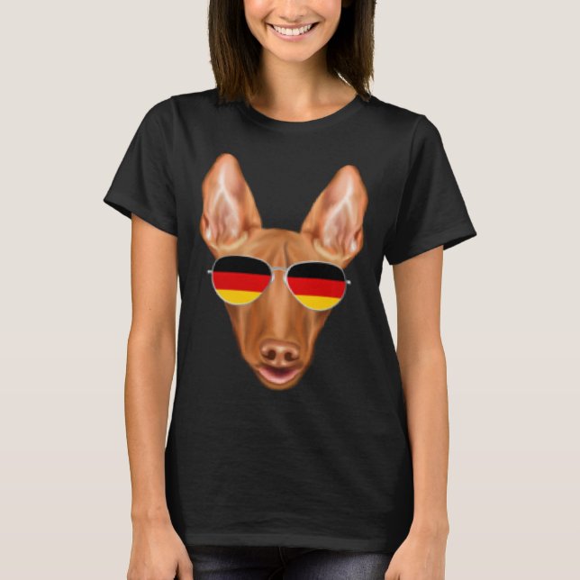 German Flag Pharaoh Hound Dog Germany Pocket T Shirt (Framsida)