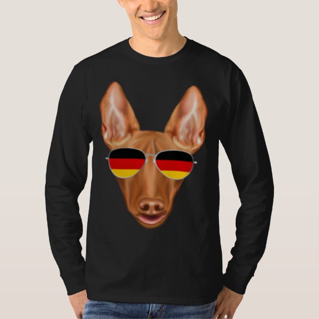 German Flag Pharaoh Hound Dog Germany Pocket T Shirt (Framsida)