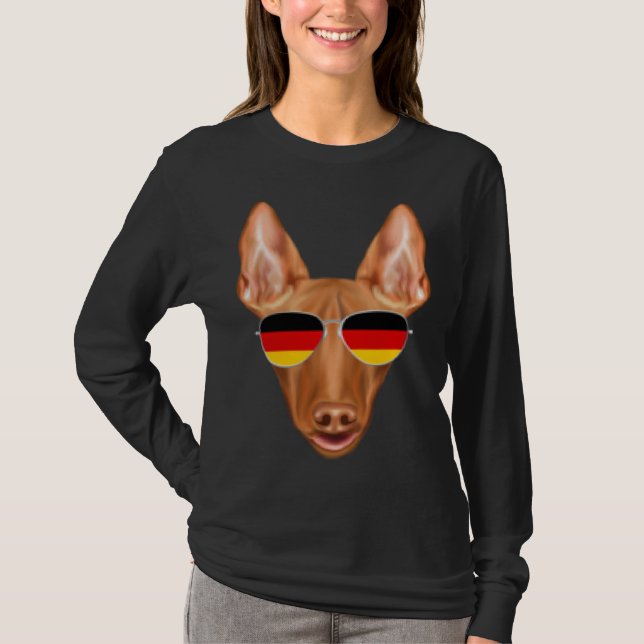 German Flag Pharaoh Hound Dog Germany Pocket T Shirt (Framsida)