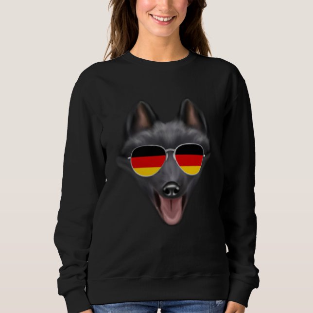 German Flag Schipperke Dog Germany Pocket T Shirt (Framsida)
