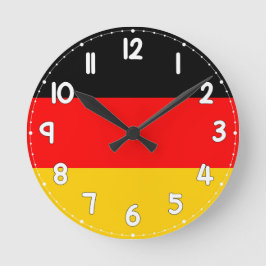 German Flag Wall Clock - Flag of Germany Rund Klocka