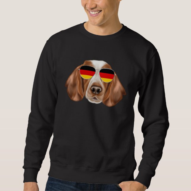 German Flag Welsh Springer Spaniel Dog Germany Poc Lång Ärmad Tröja (Framsida)