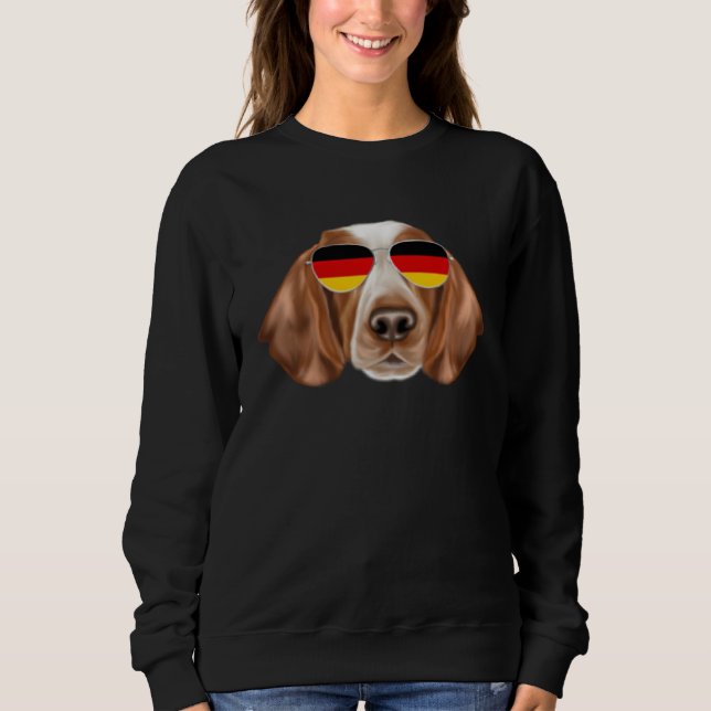 German Flag Welsh Springer Spaniel Dog Germany Poc T Shirt (Framsida)