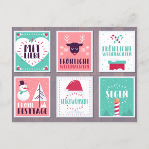 GERMAN FRÖHLICHE WEIHNACHTEN CHRISTMAS CARD PACK HELG VYKORT