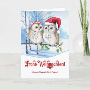 GERMAN Jul Frohe Weihnachten Winter Uggla Helgkort