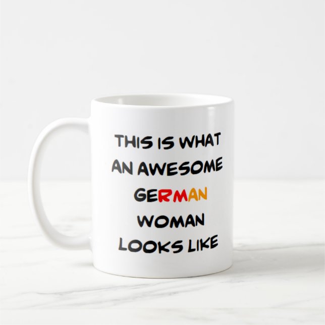 german kvinna, fantastisk kaffemugg (Vänster)