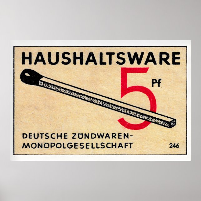 German Match Brand - Matchbox Print - Aesthetic Poster (Framsidan)