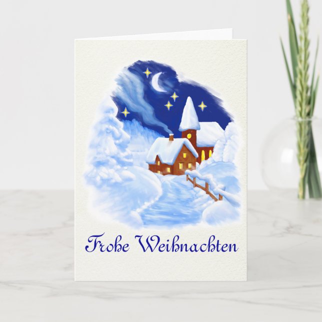 German Merry Christmas Greeting Card Helgkort (Framsida)