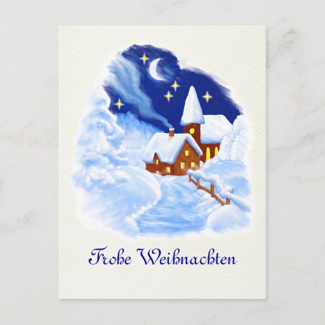 German Merry Christmas Postcard Helg Vykort (Framsida)