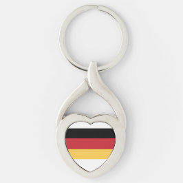 German Oktoberfest Germany Flag Metal Keychain Twisted Heart Silverfärgad Nyckelring