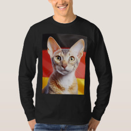 German Rex Cat German Flag In Background T Shirt
