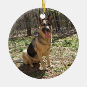 german shepard 3 julgransprydnad keramik