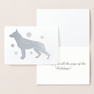 GERMAN SHEPARD HUND GSD SNÖFLINGOR FOLIERAT KORT