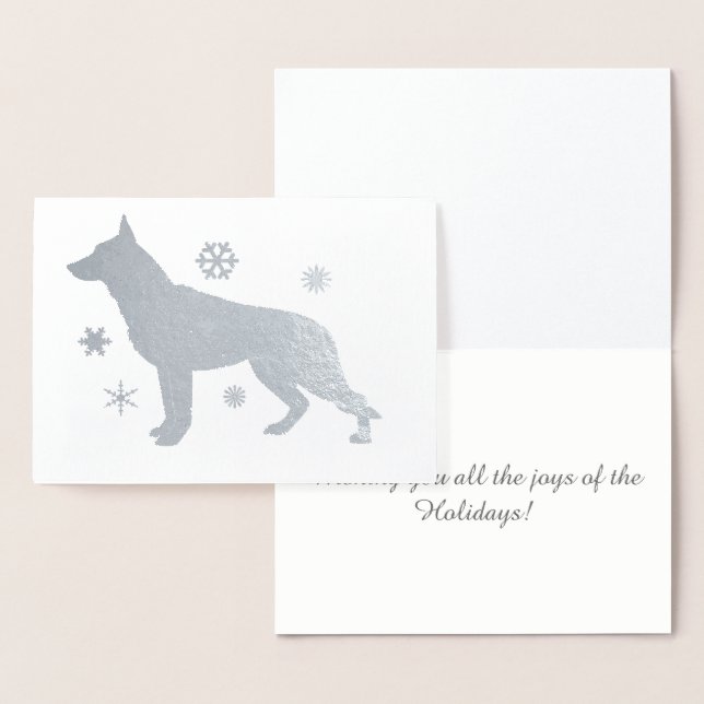 GERMAN SHEPARD HUND GSD SNÖFLINGOR FOLIERAT KORT (Display)